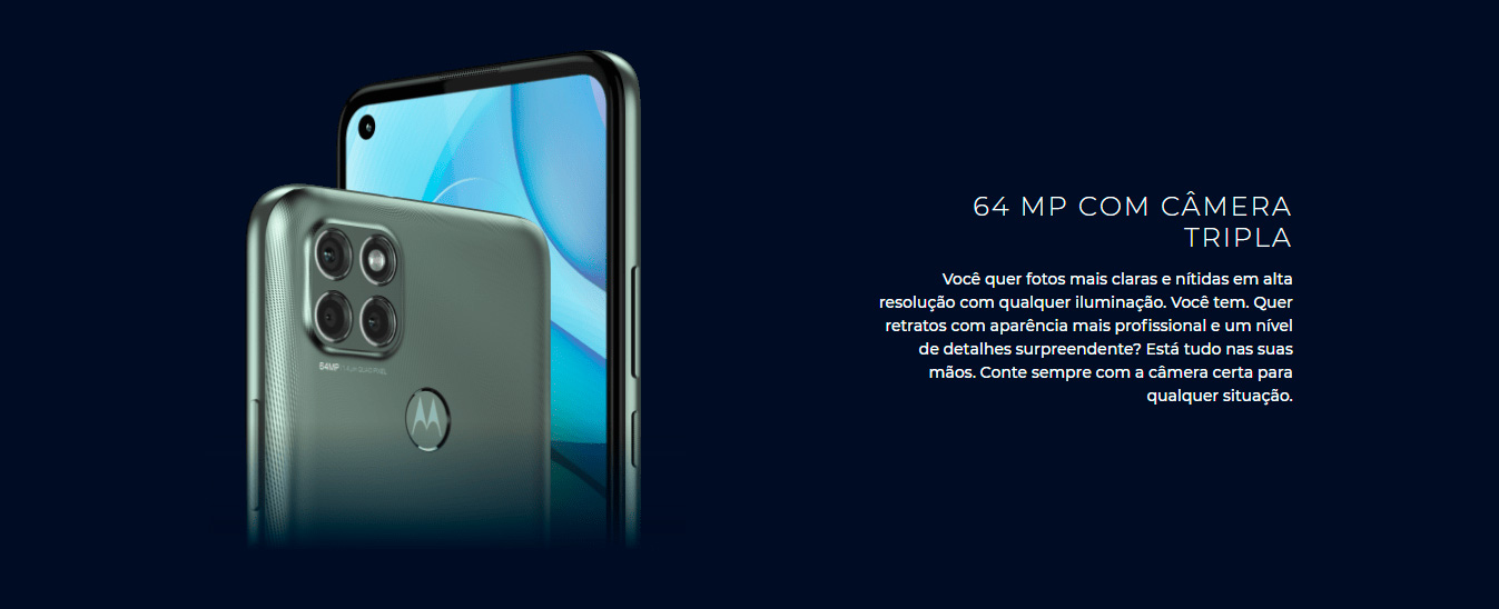 Smartphone Motorola G9 Power 128GB 4GB RAM Tela 6,8 Câmera Tripla Traseira 64MP + 2MP + 2MP Frontal de 16MP Bateria 6000mAh Verde